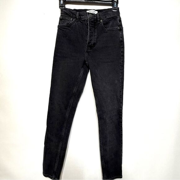 Reformation Serena High Skinny Jeans in Erie Black Wash 24 - Picture 4 of 16